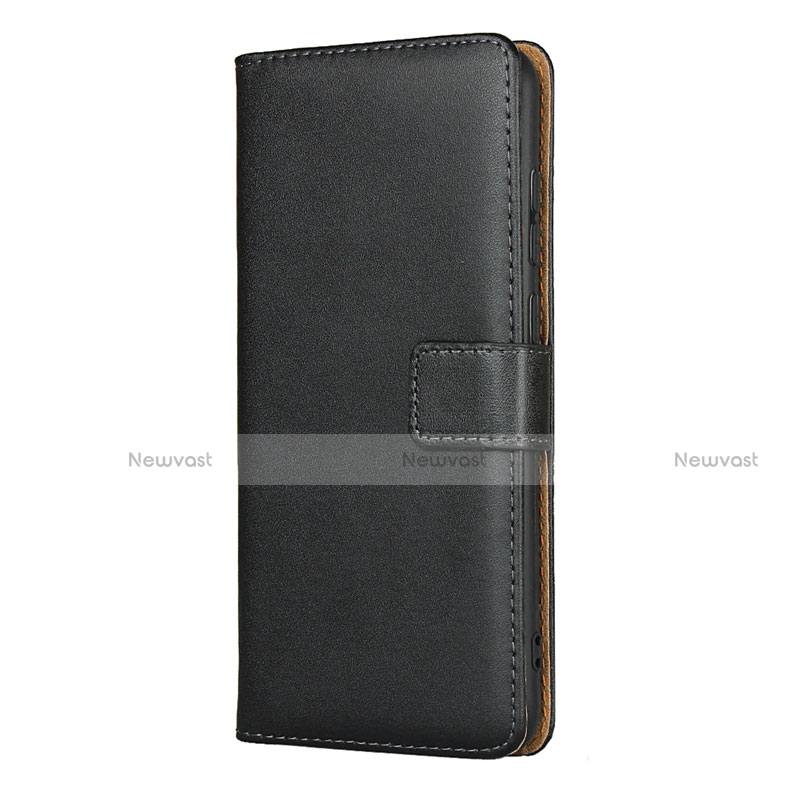 Leather Case Stands Flip Cover for Samsung Galaxy A11 Black