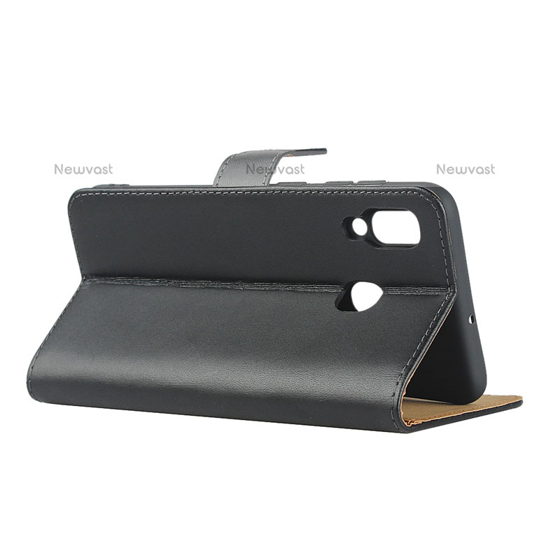 Leather Case Stands Flip Cover for Samsung Galaxy A20 Black