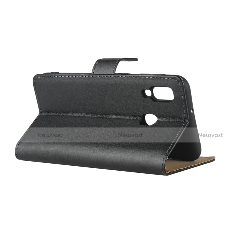 Leather Case Stands Flip Cover for Samsung Galaxy A20e Black