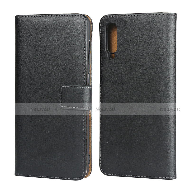 Leather Case Stands Flip Cover for Samsung Galaxy A30S Black