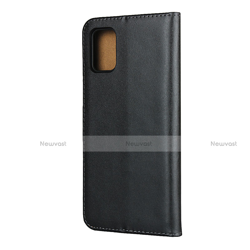 Leather Case Stands Flip Cover for Samsung Galaxy A31 Black