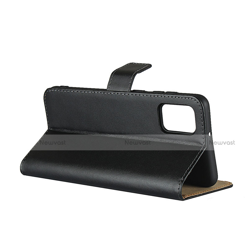 Leather Case Stands Flip Cover for Samsung Galaxy A31 Black