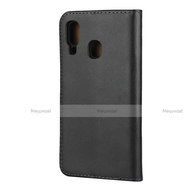 Leather Case Stands Flip Cover for Samsung Galaxy A40 Black