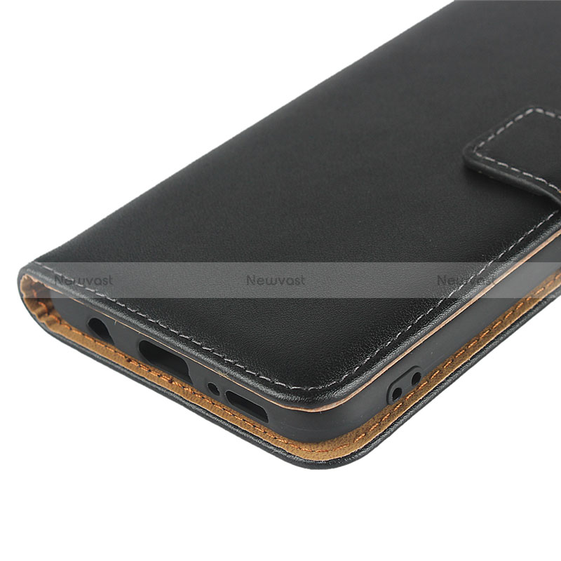 Leather Case Stands Flip Cover for Samsung Galaxy A50S Black