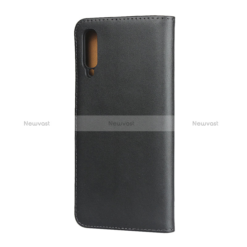 Leather Case Stands Flip Cover for Samsung Galaxy A50S Black