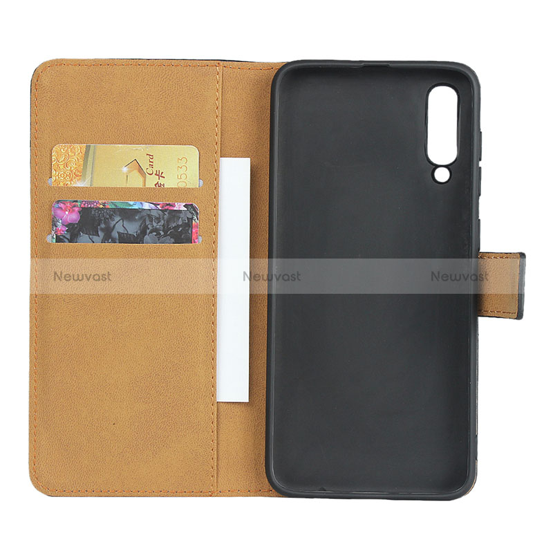 Leather Case Stands Flip Cover for Samsung Galaxy A50S Black