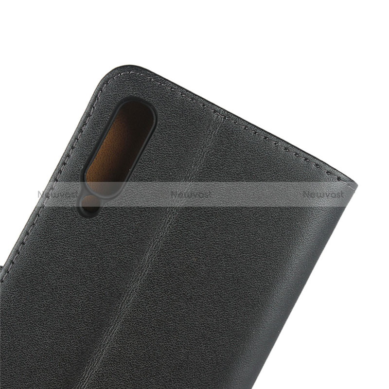 Leather Case Stands Flip Cover for Samsung Galaxy A50S Black