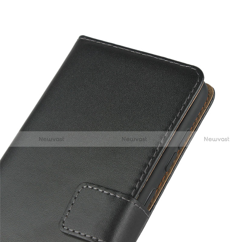 Leather Case Stands Flip Cover for Samsung Galaxy A60 Black