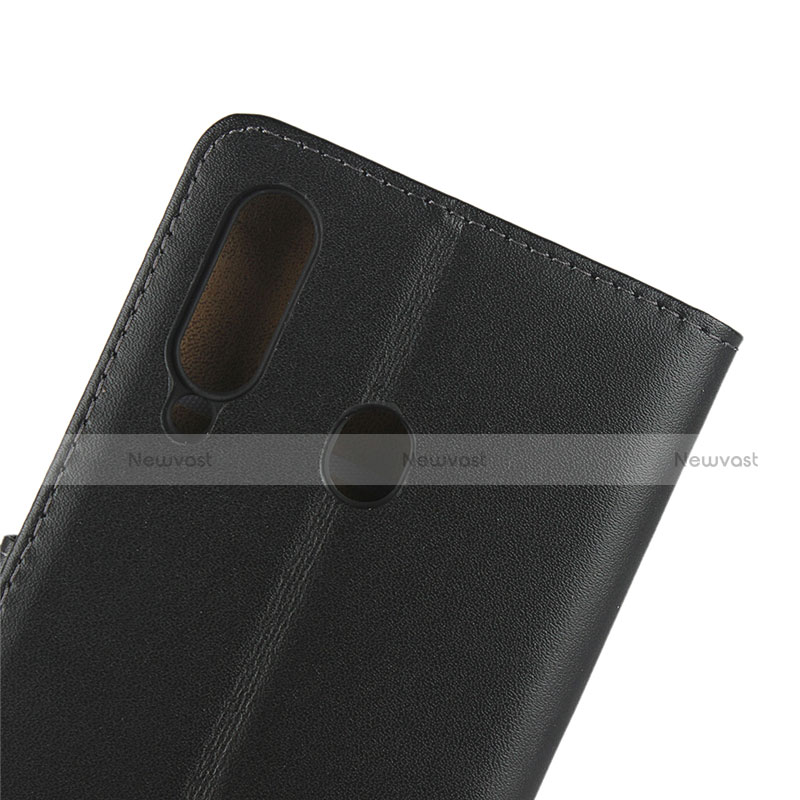 Leather Case Stands Flip Cover for Samsung Galaxy A60 Black