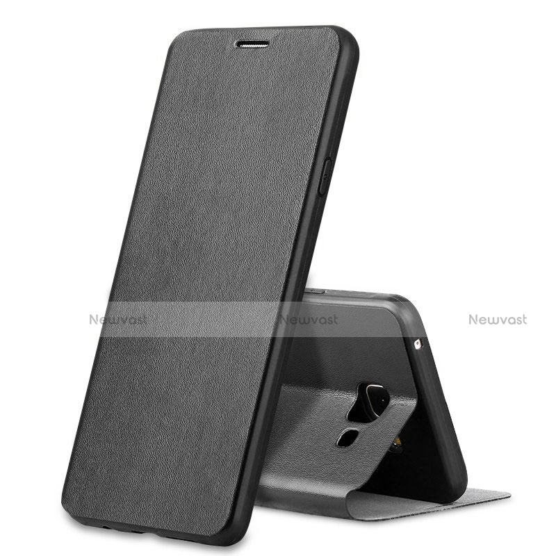 Leather Case Stands Flip Cover for Samsung Galaxy A7 (2016) A7100 Black