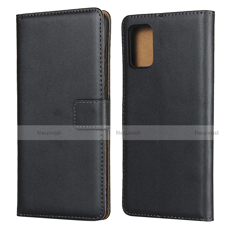 Leather Case Stands Flip Cover for Samsung Galaxy A71 5G Black