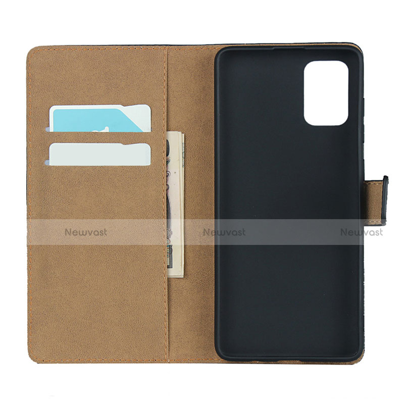 Leather Case Stands Flip Cover for Samsung Galaxy A71 5G Black