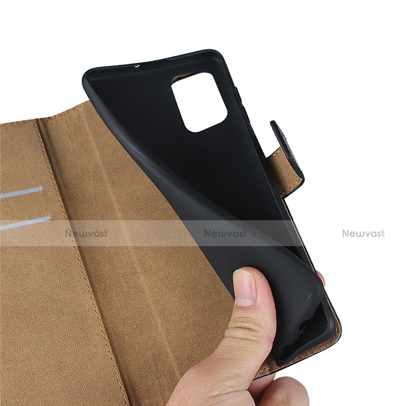 Leather Case Stands Flip Cover for Samsung Galaxy A71 5G Black