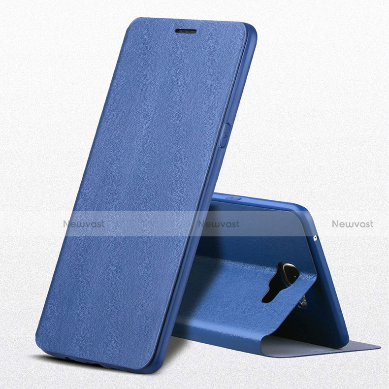 Leather Case Stands Flip Cover for Samsung Galaxy A9 (2016) A9000 Blue