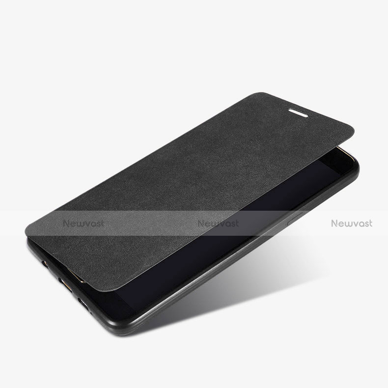 Leather Case Stands Flip Cover for Samsung Galaxy A9 Pro (2016) SM-A9100 Black