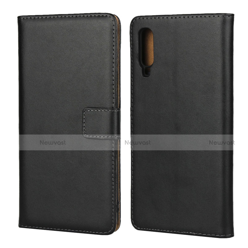 Leather Case Stands Flip Cover for Samsung Galaxy A90 5G Black