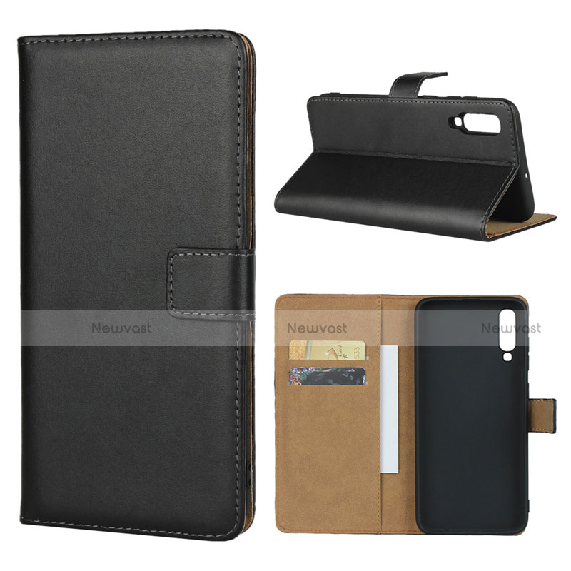 Leather Case Stands Flip Cover for Samsung Galaxy A90 5G Black