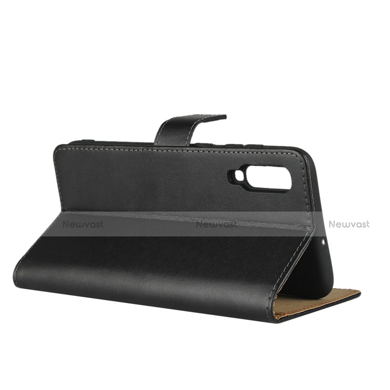 Leather Case Stands Flip Cover for Samsung Galaxy A90 5G Black