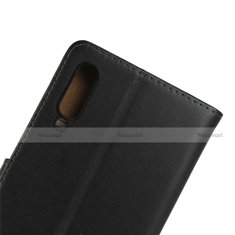 Leather Case Stands Flip Cover for Samsung Galaxy A90 5G Black