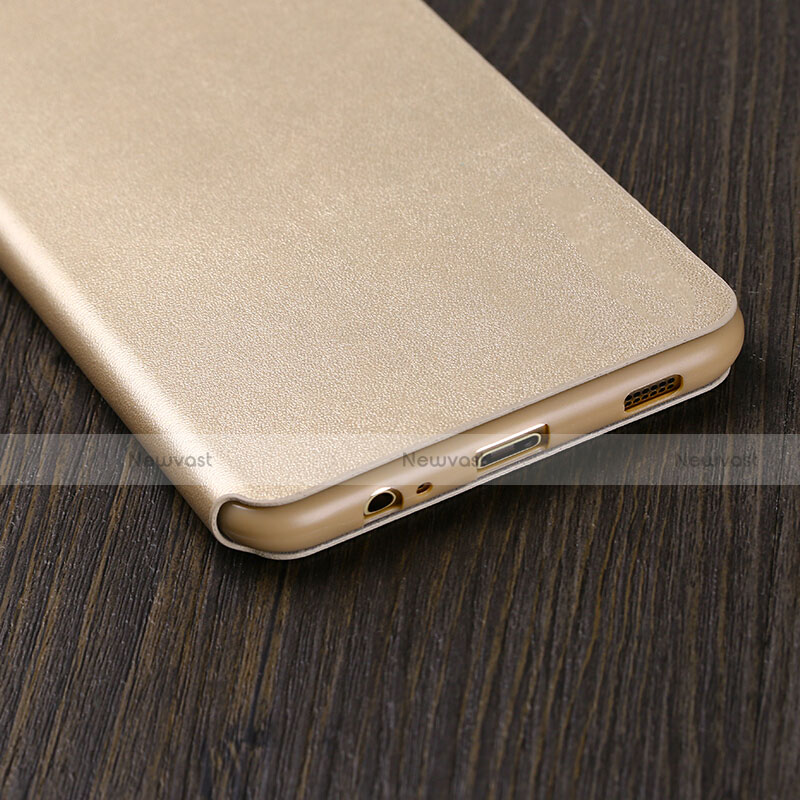 Leather Case Stands Flip Cover for Samsung Galaxy C5 Pro C5010 Gold