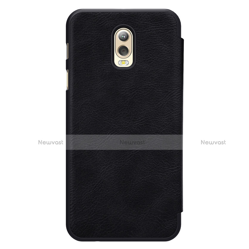 Leather Case Stands Flip Cover for Samsung Galaxy C7 (2017) Black