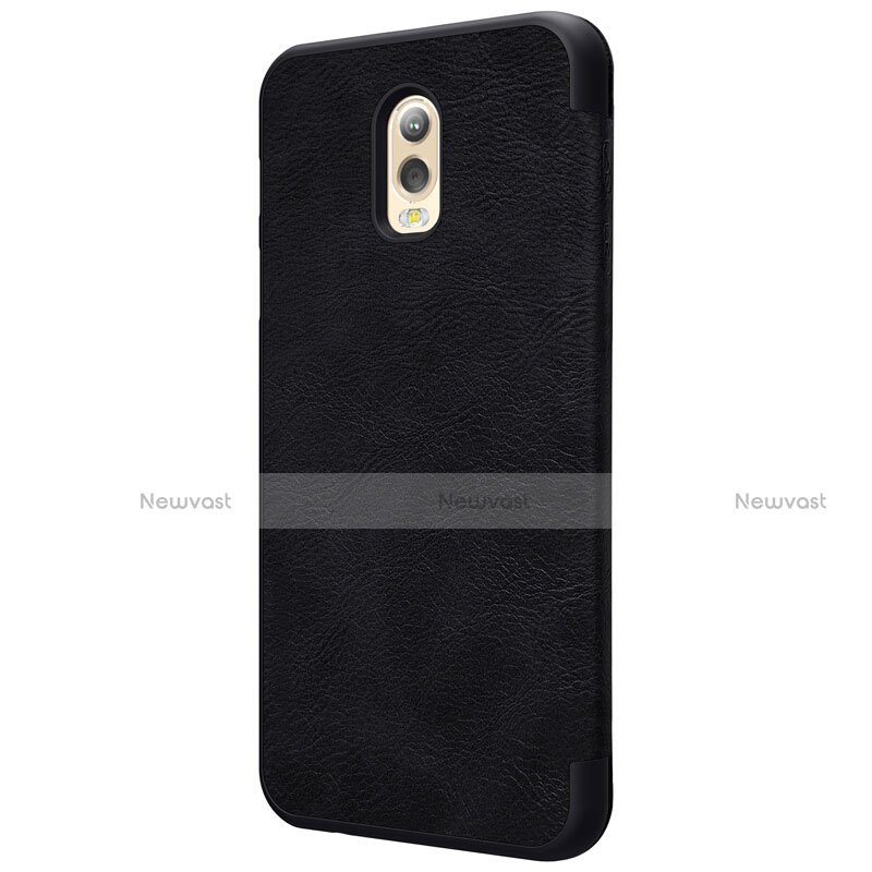 Leather Case Stands Flip Cover for Samsung Galaxy C8 C710F Black