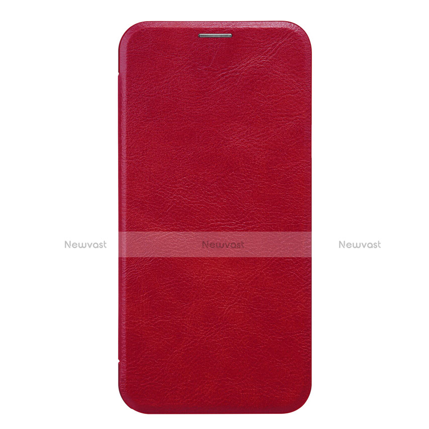 Leather Case Stands Flip Cover for Samsung Galaxy C8 C710F Red