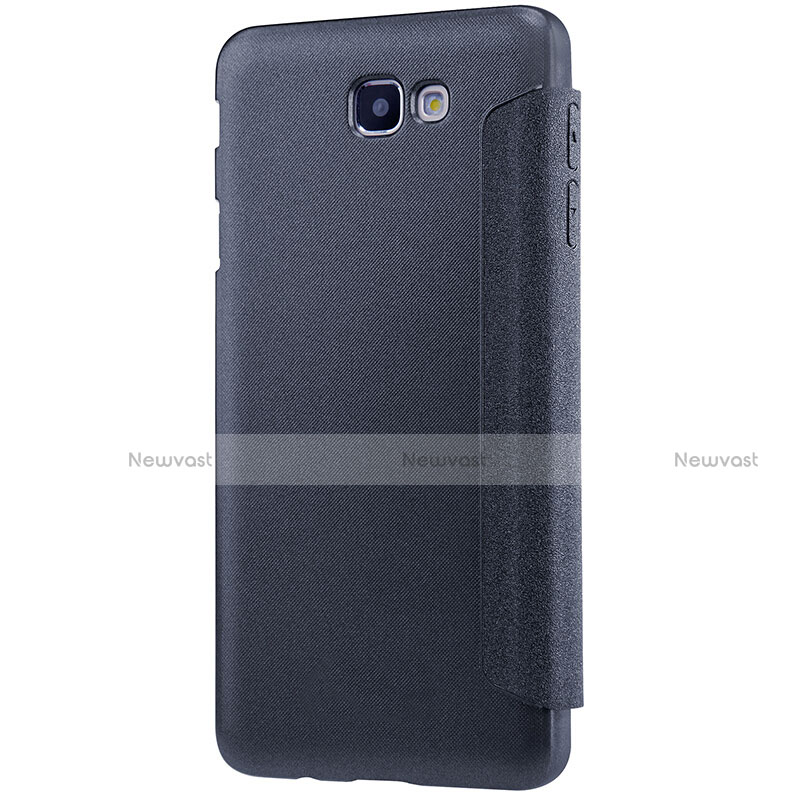 Leather Case Stands Flip Cover for Samsung Galaxy J5 Prime G570F Black