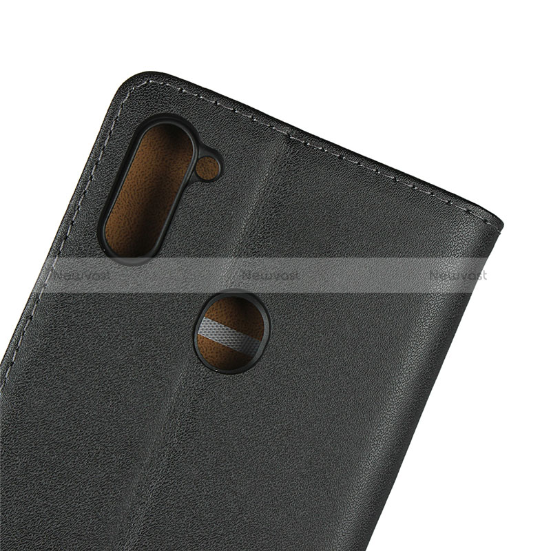 Leather Case Stands Flip Cover for Samsung Galaxy M11 Black