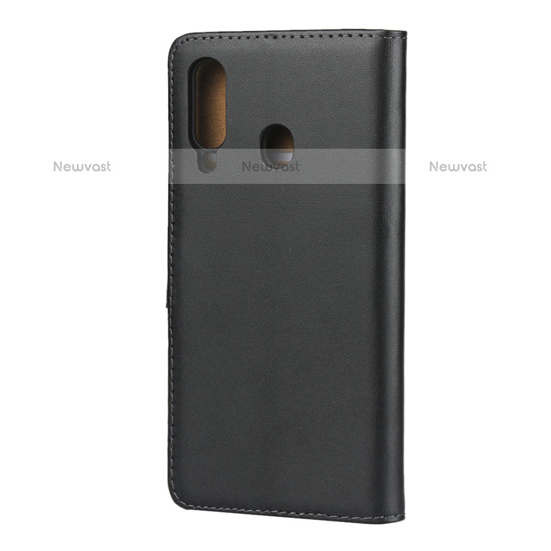 Leather Case Stands Flip Cover for Samsung Galaxy M40 Black