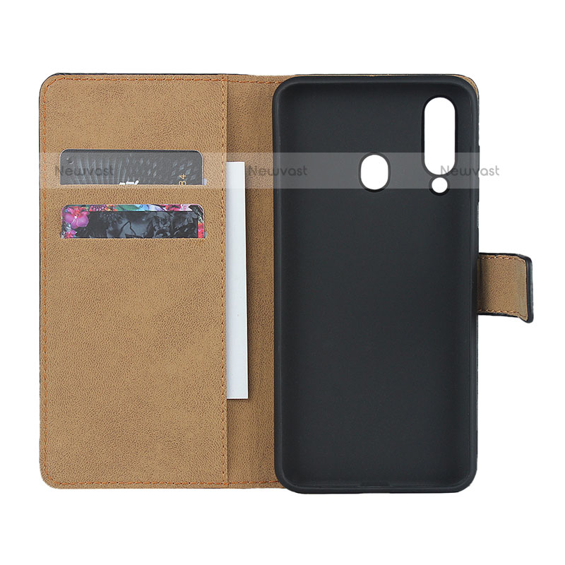 Leather Case Stands Flip Cover for Samsung Galaxy M40 Black