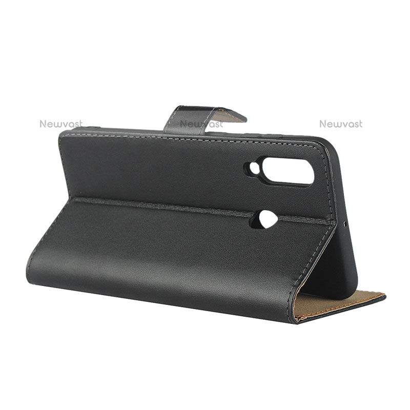 Leather Case Stands Flip Cover for Samsung Galaxy M40 Black