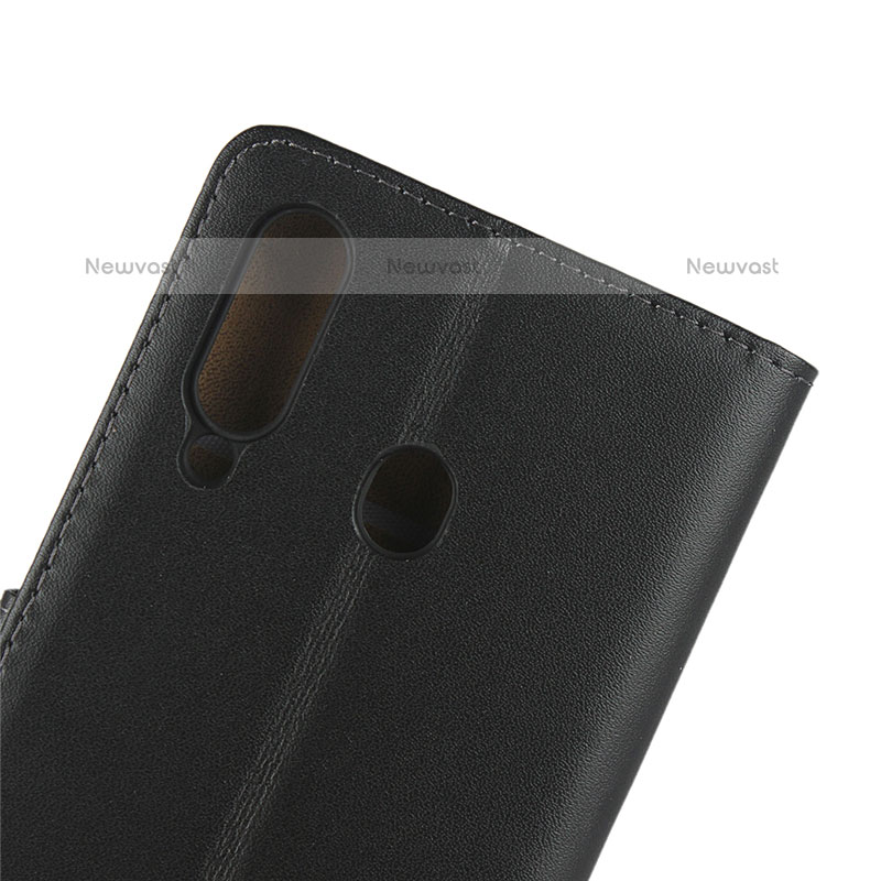 Leather Case Stands Flip Cover for Samsung Galaxy M40 Black