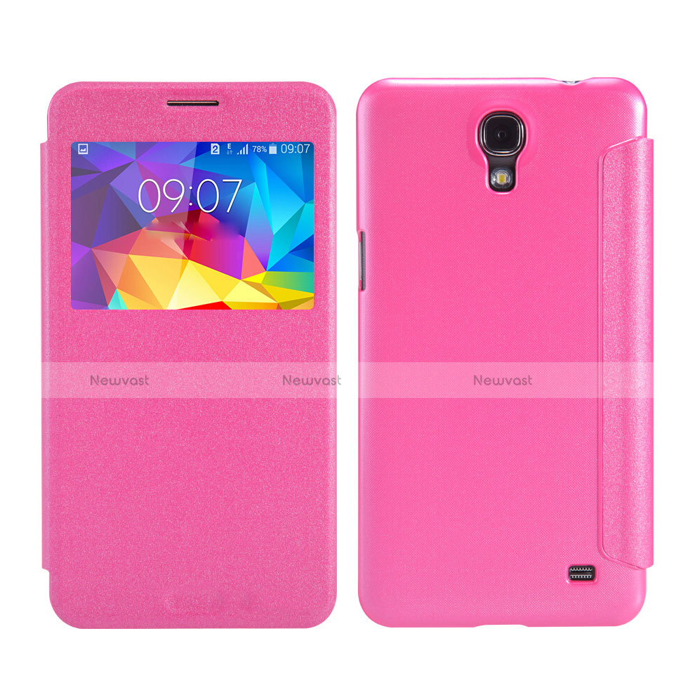 Leather Case Stands Flip Cover for Samsung Galaxy Mega 2 G7508Q Hot Pink