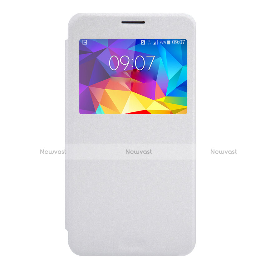 Leather Case Stands Flip Cover for Samsung Galaxy Mega 2 G7508Q White