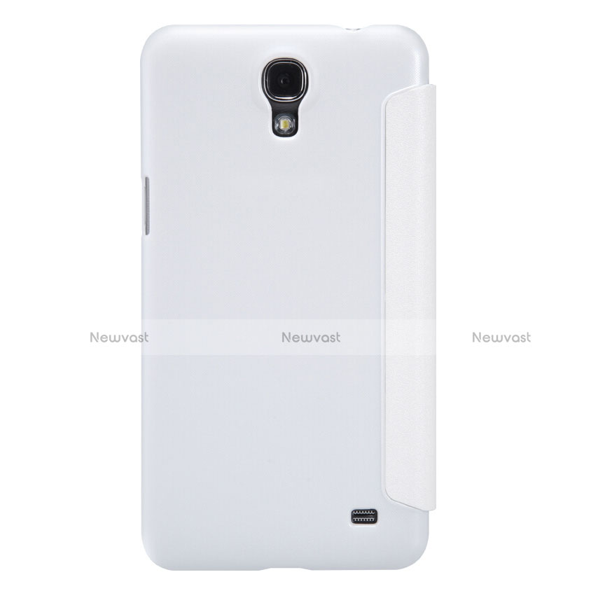 Leather Case Stands Flip Cover for Samsung Galaxy Mega 2 G7508Q White