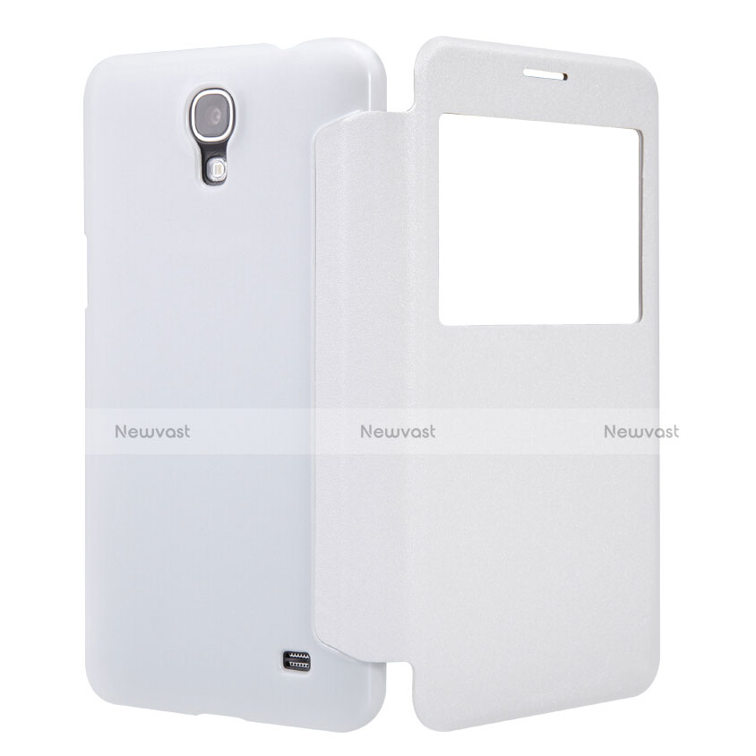 Leather Case Stands Flip Cover for Samsung Galaxy Mega 2 G7508Q White