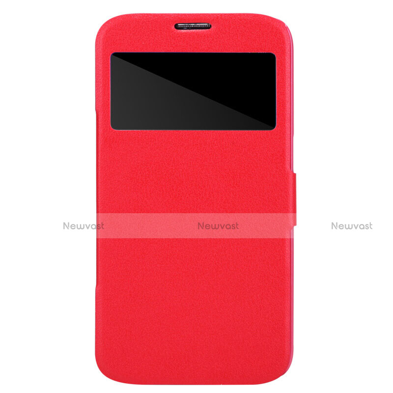 Leather Case Stands Flip Cover for Samsung Galaxy Mega 6.3 i9200 i9205 Red