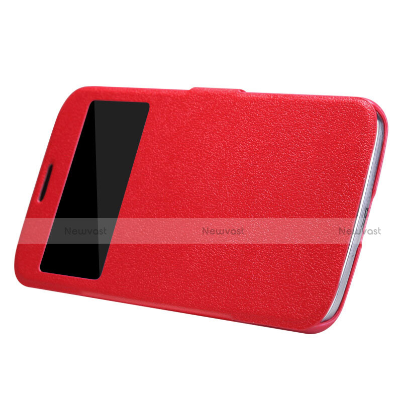 Leather Case Stands Flip Cover for Samsung Galaxy Mega 6.3 i9200 i9205 Red