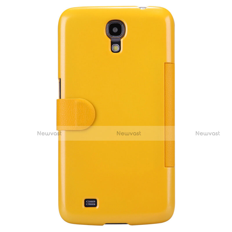 Leather Case Stands Flip Cover for Samsung Galaxy Mega 6.3 i9200 i9205 Yellow