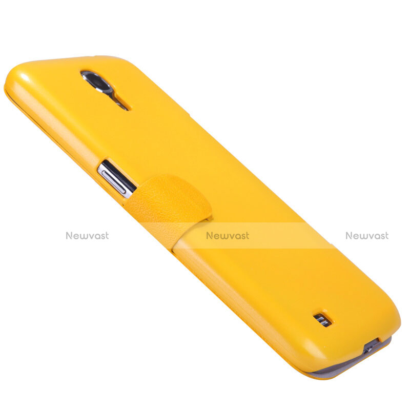 Leather Case Stands Flip Cover for Samsung Galaxy Mega 6.3 i9200 i9205 Yellow