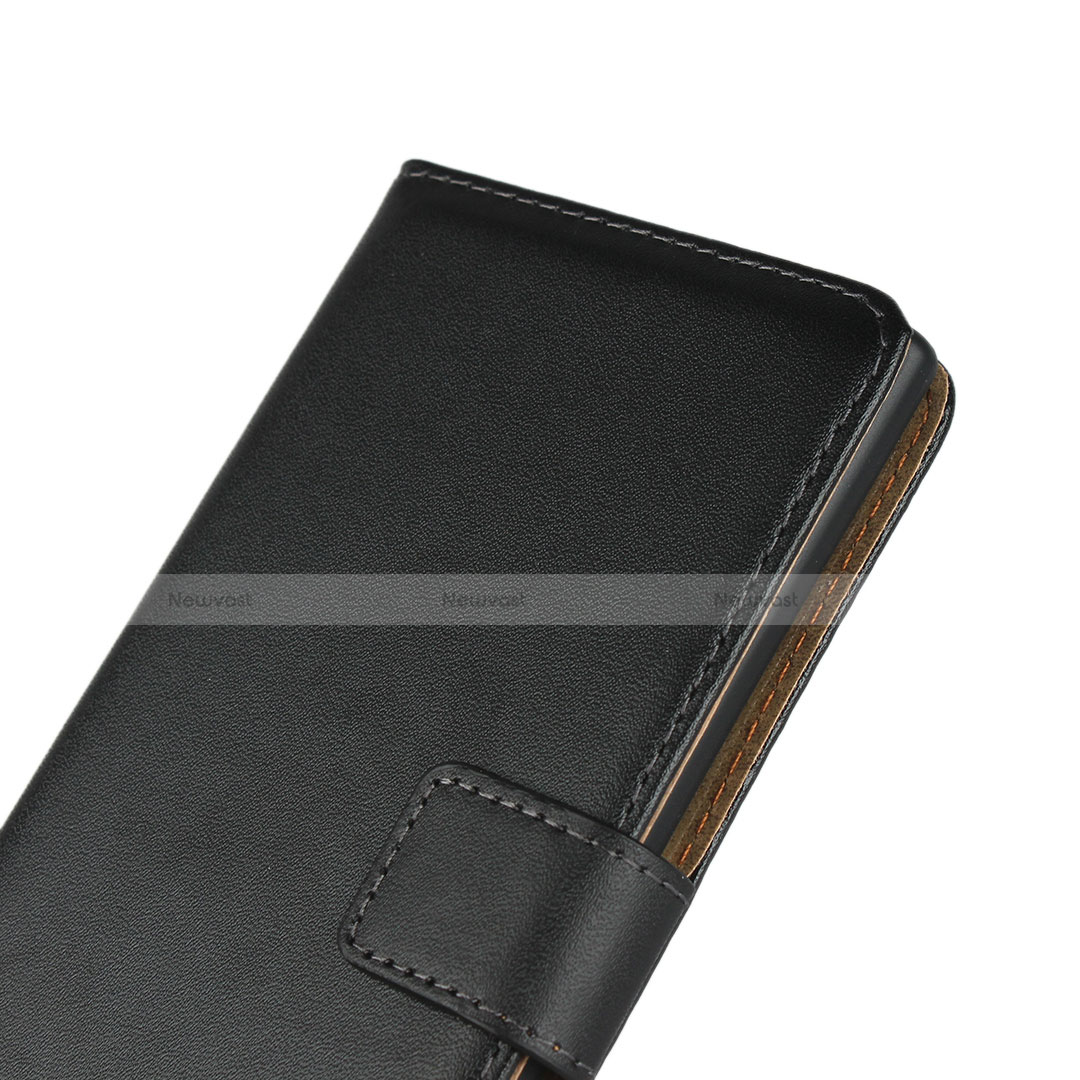 Leather Case Stands Flip Cover for Samsung Galaxy Note 10 Black