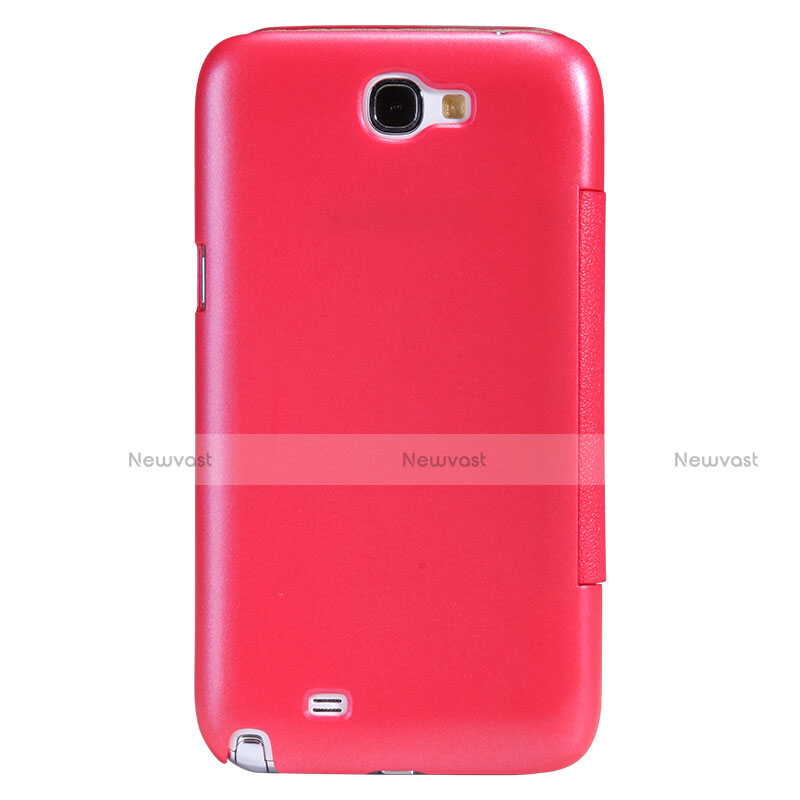 Leather Case Stands Flip Cover for Samsung Galaxy Note 2 N7100 N7105 Red