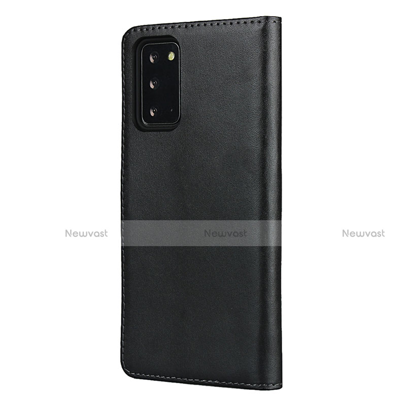 Leather Case Stands Flip Cover for Samsung Galaxy Note 20 5G Black