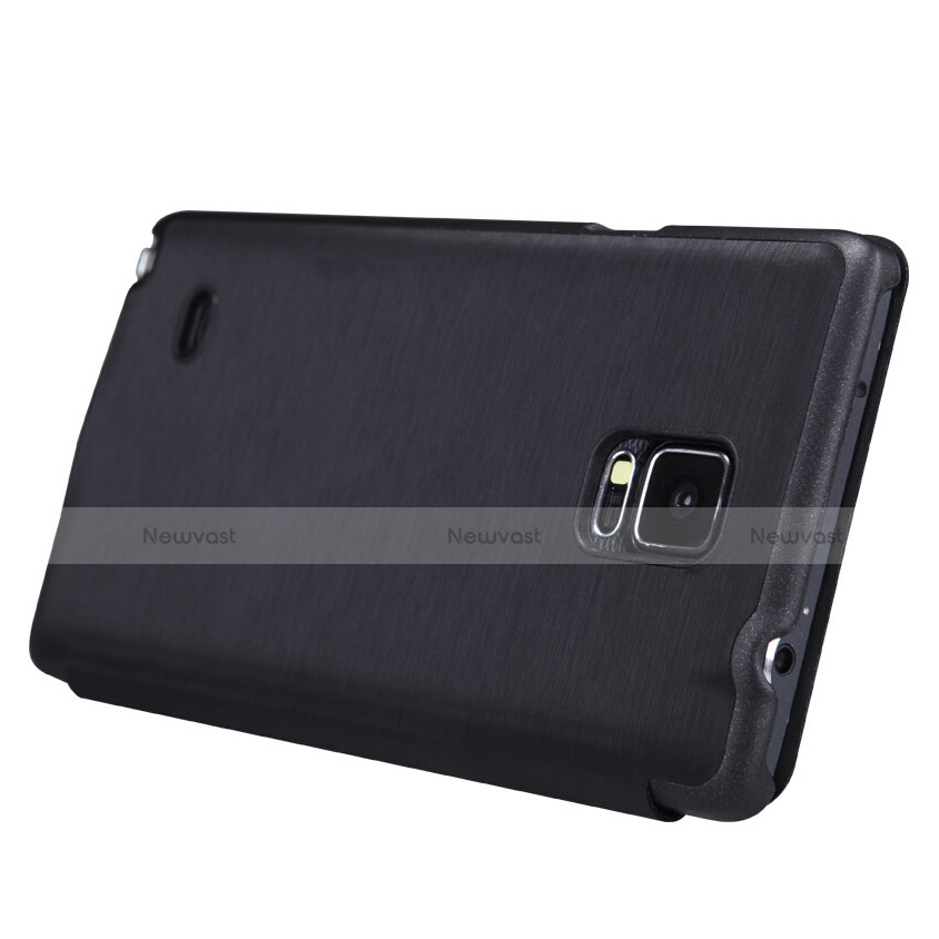 Leather Case Stands Flip Cover for Samsung Galaxy Note 4 SM-N910F Black