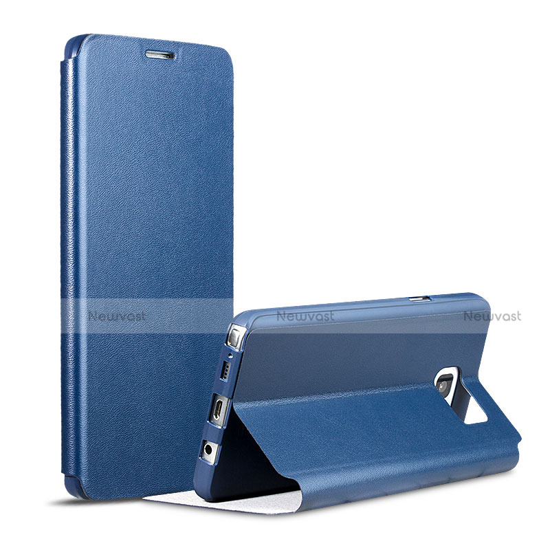 Leather Case Stands Flip Cover for Samsung Galaxy Note 5 N9200 N920 N920F Blue