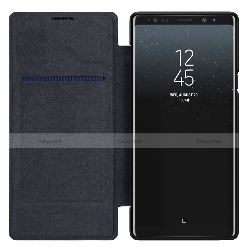 Leather Case Stands Flip Cover for Samsung Galaxy Note 9 Black