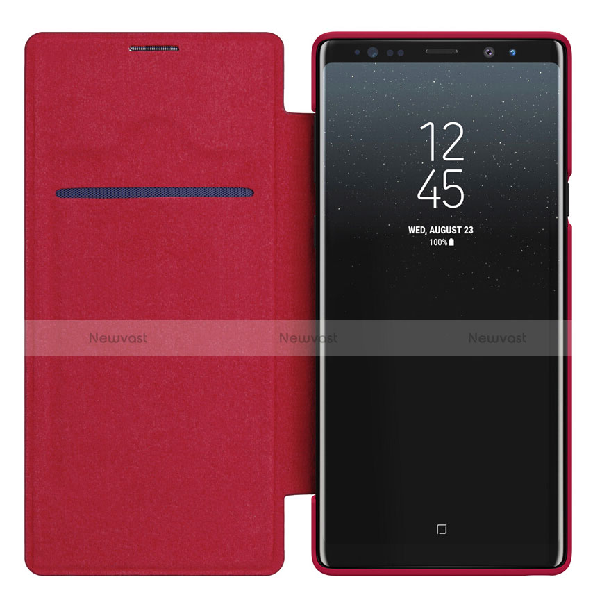 Leather Case Stands Flip Cover for Samsung Galaxy Note 9 Red