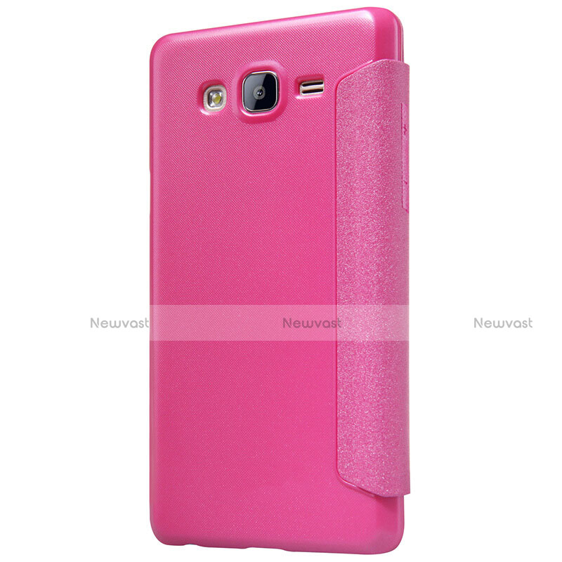 Leather Case Stands Flip Cover for Samsung Galaxy On5 G550FY Hot Pink