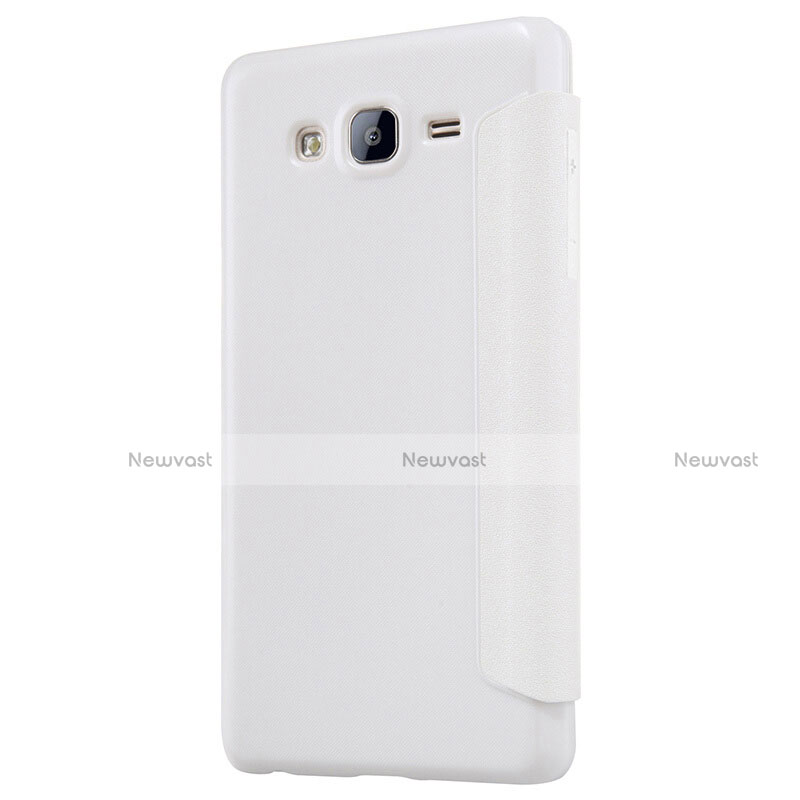 Leather Case Stands Flip Cover for Samsung Galaxy On5 G550FY White